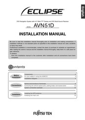Fujitsu Eclipse AVN51D Installation Manual