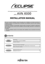 Fujitsu Eclipse AVN 6000 Installation Manual