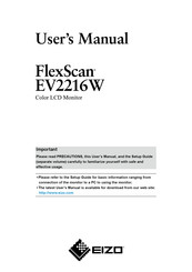 Eizo FlexScan EV2216W User Manual