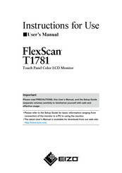Eizo FlexScan T1781 User Manual