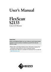 Eizo FlexScan S2133 User Manual
