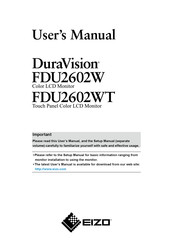 Eizo DuraVision FDU2602WT User Manual