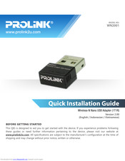 Prolink WN2001 Quick Installation Manual