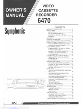 Symphonic 6470 Owner's Manual