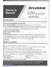 Sylvania W-4913LT Owner's Manual