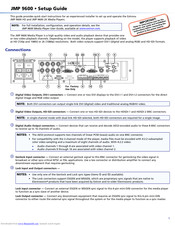 Extron electronics JMP 9600 HD Setup Manual