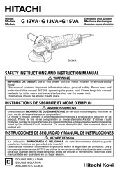 Hitachi G15VA Safety Instructions And Instruction Manual
