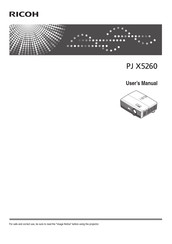 Ricoh PJ X5260 User Manual