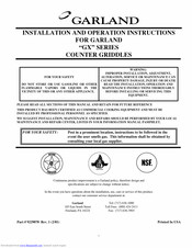 Garland GX Series Installation And Operation Instructions Manual