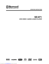 Sherwood Newcastle SD-871 Operating Instructions Manual