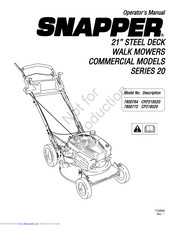 Snapper 7800764 Operator's Manual