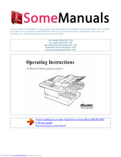 Muratec F-98 Operating Instructions Manual