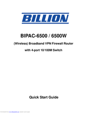 Billion BIPAC-6500W Quick Start Manual