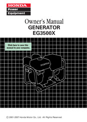 Honda EG3500X Owner's Manual