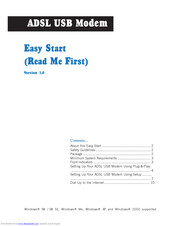 Aztech ADSL USB Modem Easy Start Manual