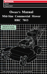 Honda HRC 7013 Owner's Manual
