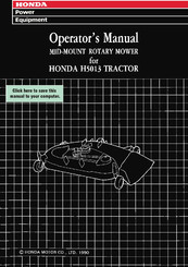 Honda Mid-mount rotary mower Operator's Manual