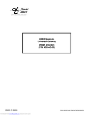 David Clark U9921-EU User Manual