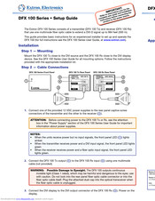 Extron electronics DFX 100 Tx Setup Manual