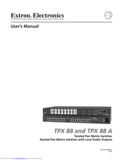 Extron electronics TPX 88 User Manual