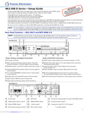 Extron electronics MLS 608 D SA Setup Manual