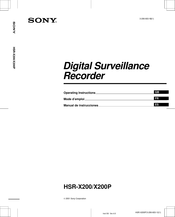 Sony HSR-X200P Operating Instructions Manual