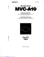 Sony Mavica MCV-A10 Operating Instructions Manual