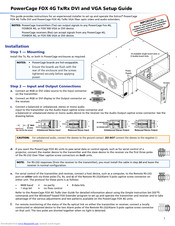 Extron electronics PowerCage FOX 4G Tx VGA Setup Manual
