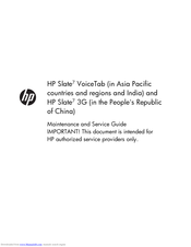HP Slate7 VoiceTab Maintenance And Service Manual