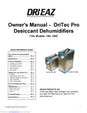 Dri-Eaz DriTec Pro 150 Owner's Manual