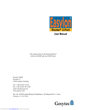 Gesytec Easylon Router+ 2-Port User Manual