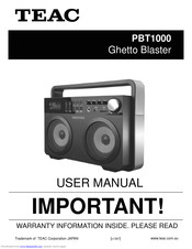 Teac Ghetto Blaster PBT1000 User Manual