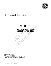 GE 040324-00 Illustrated Parts List