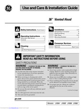GE JV696 Use And Care & Installation Manual