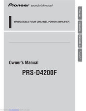 Pioneer PRS-D4200F - Premier Amplifier Owner's Manual