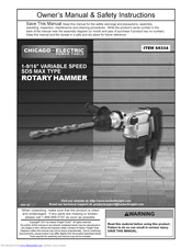 Chicago Electric 69334 Owner's Manual & Safety Instructions