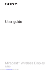 Sony Miracast IM10 User Manual