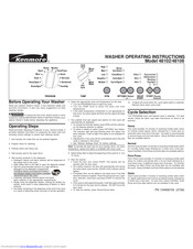 Kenmore 48102 Operating Instructions Manual