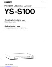 Sony YS-S100 Operating Instructions Manual