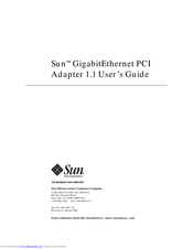 Sun Microsystems GigabitEthernet PCI Adapter 1.1 User Manual