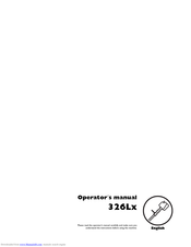 Husqvarna 326LX SERIES Operator's Manual