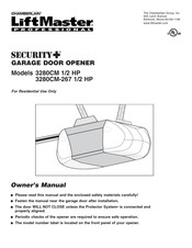 Chamberlain LiftMaster Professional Security+ 3280M-267 Owner's Manual