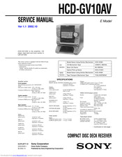 Sony HCD-GV10AV Service Manual