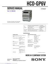 Sony HCD-GP6V Service Manual