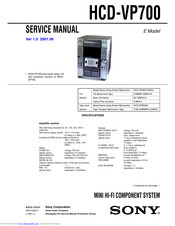 Sony HCD-VP700 Service Manual