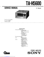 Sony TA-H5600 Service Manual