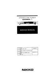 Nikko Gamma I Service Manual