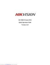 HIKVISION DS-7216HFI-ST/SN Quick Operation Manual