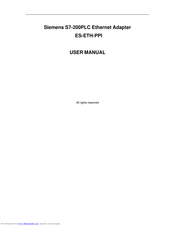 Siemens S7-200PLC User Manual