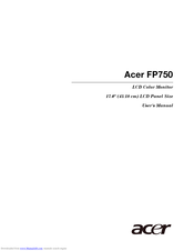 Acer FP750 User Manual